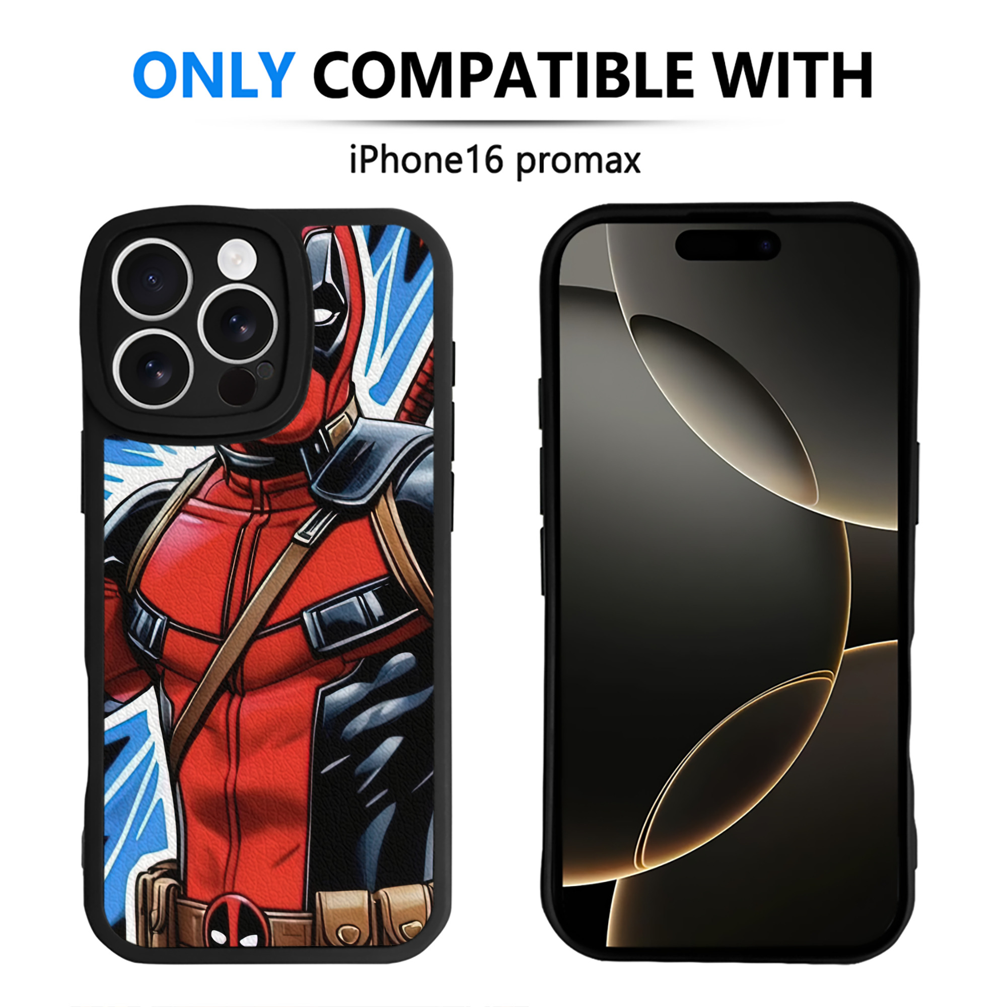 （画像用） Deadpool デッドプール 【iPhone 16シリーズ対応】シリコンスマホケース（レザー調） 材質：シリコン